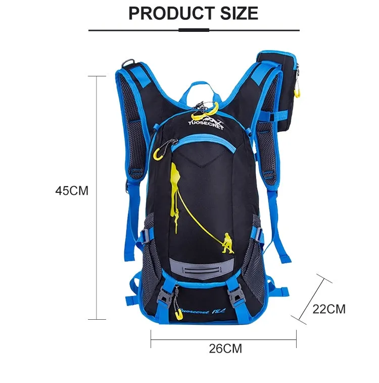 18L waterproof hiking bag bladder bag running bag camping daypack multipurpose backpack