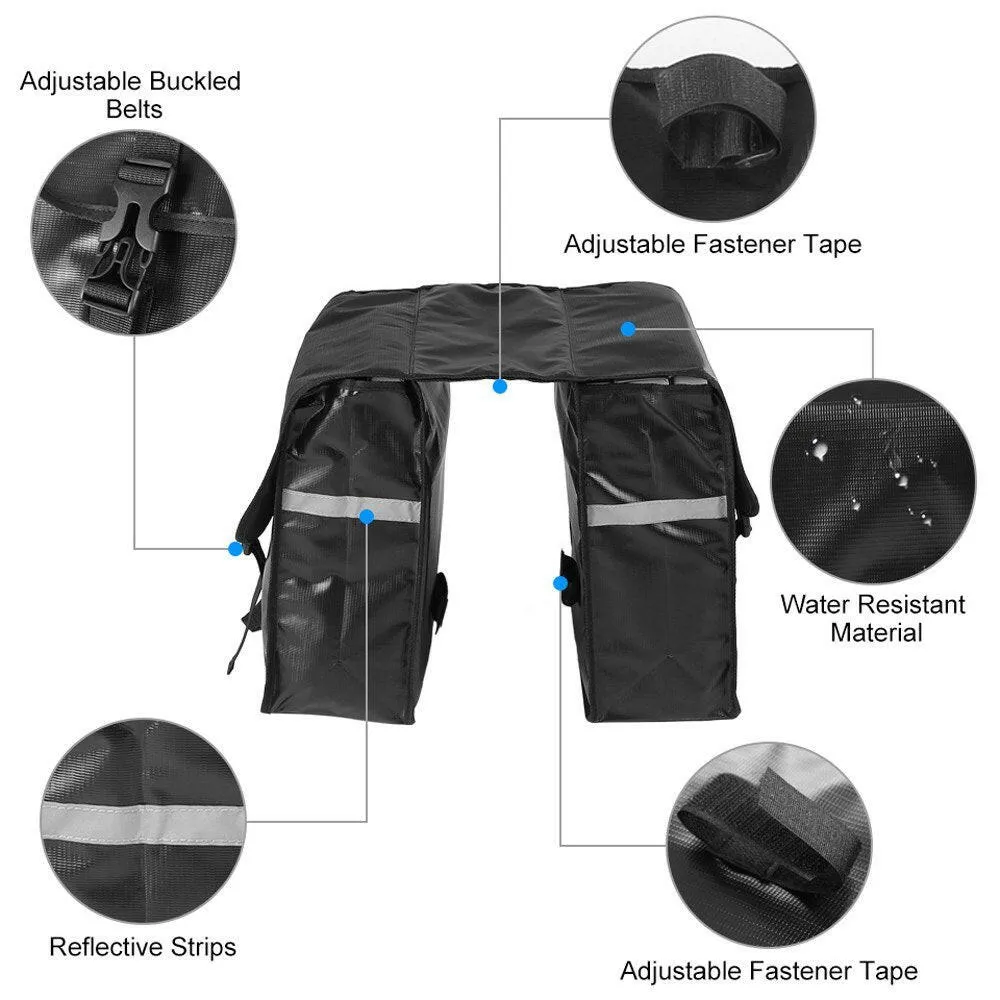 28L Bike Panniers Bag Water Resistant Rear Bicycle Bag Rear Seat Bicycle Bag Trunk Bags Saddle Rack Bag