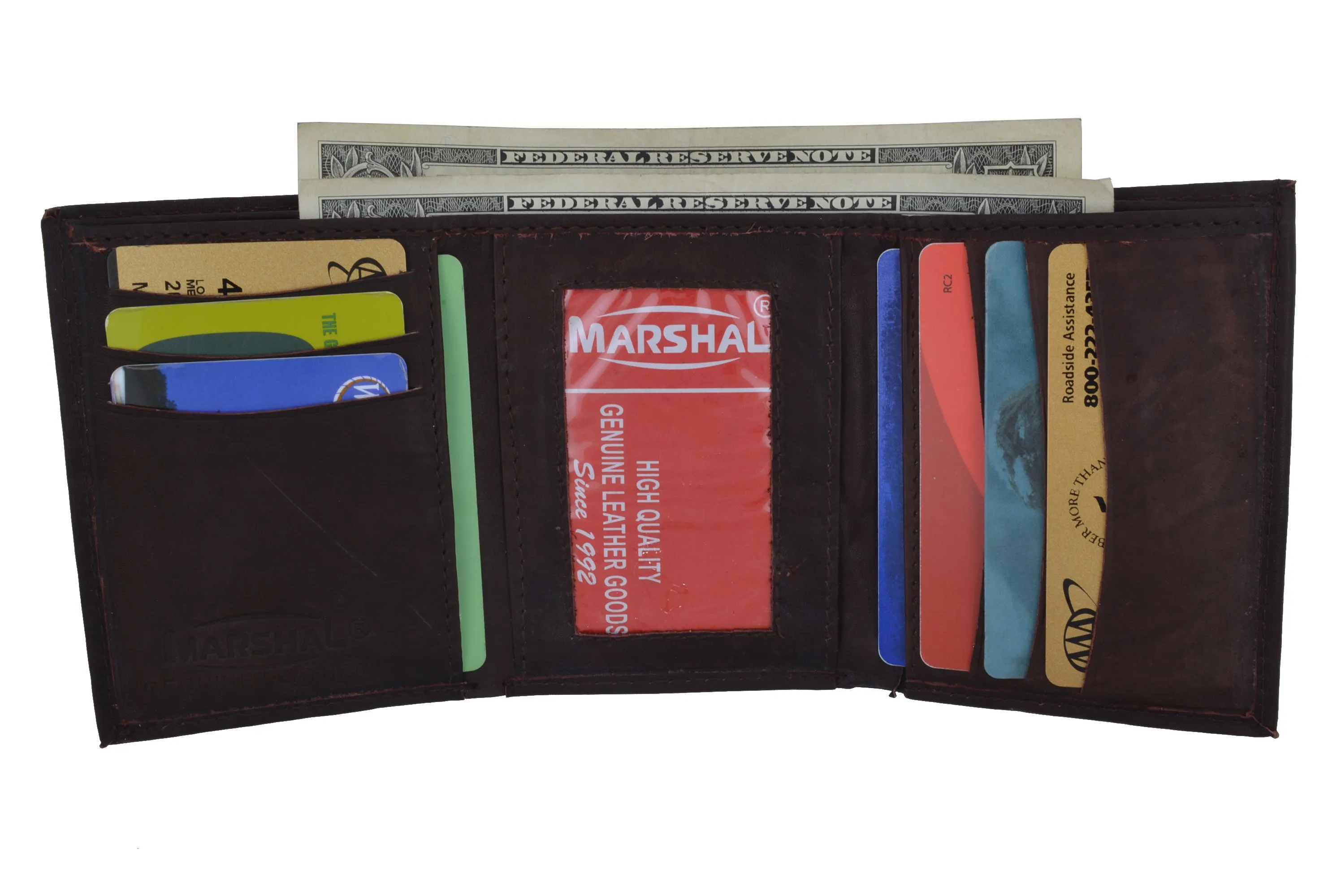 3555 Mens Lambskin Leather Trifold Wallet