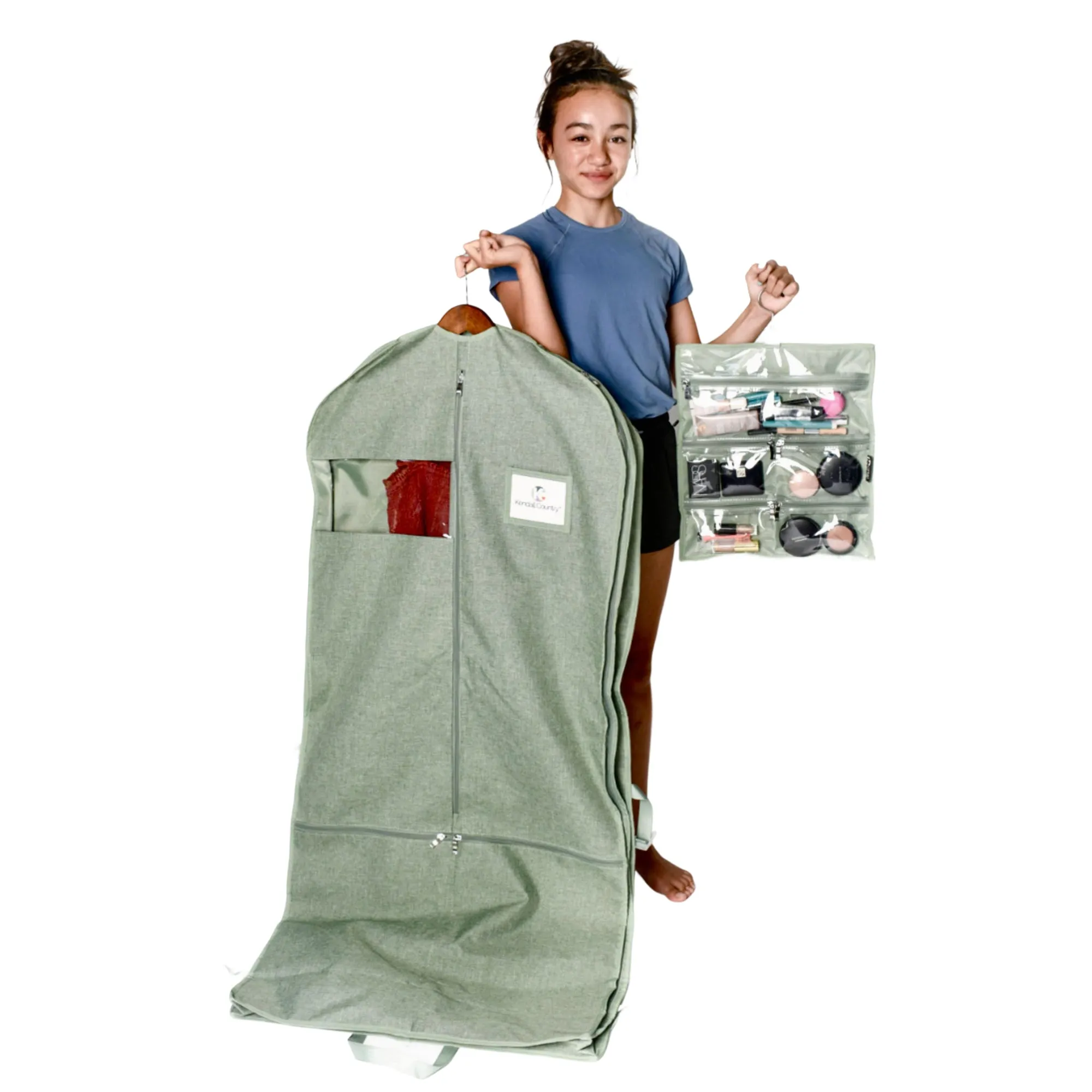 52" Waterproof Garment Bag with Accessory Bag - Moss Green