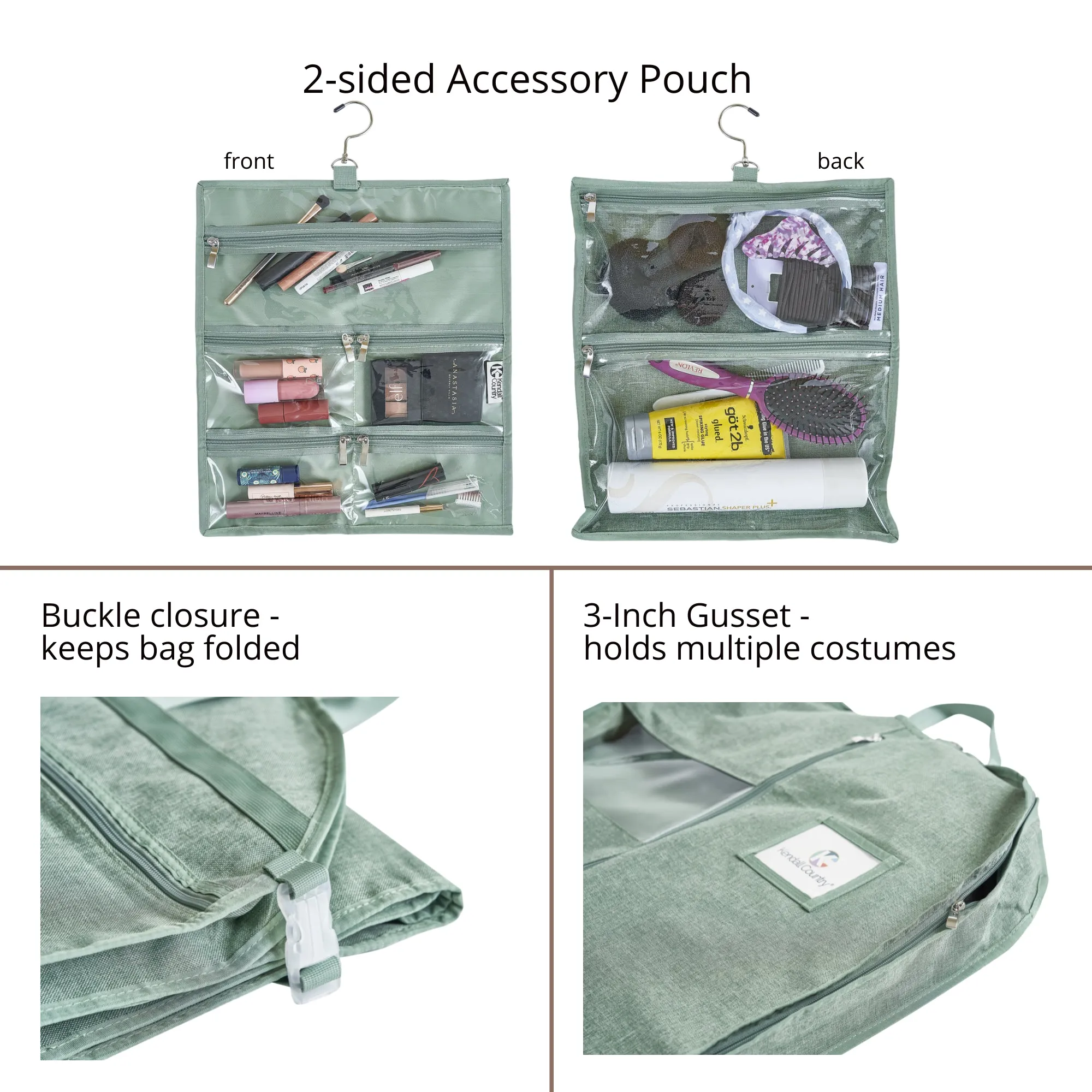 52" Waterproof Garment Bag with Accessory Bag - Moss Green