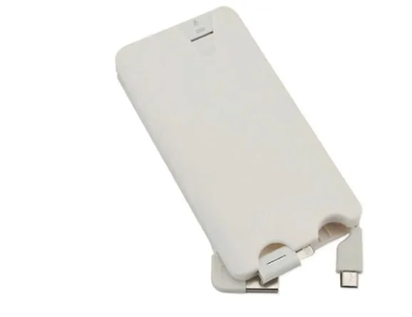 6,500mAh Powerbank With Built-In Cables