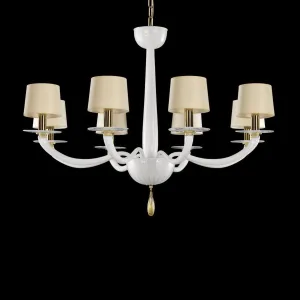 8 Light  Chandelier in Artistic Glass