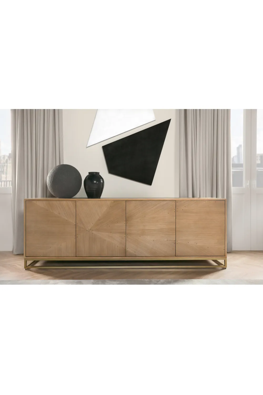 Aged Brass Ash Media Console | Andrew Martin William