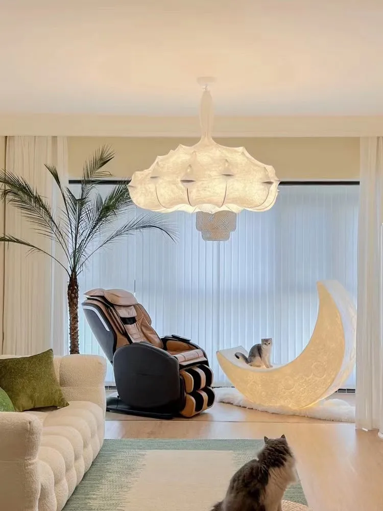 Alien Cloud - French Cream Silk Pendant Chandelier for Living Room/Bedroom