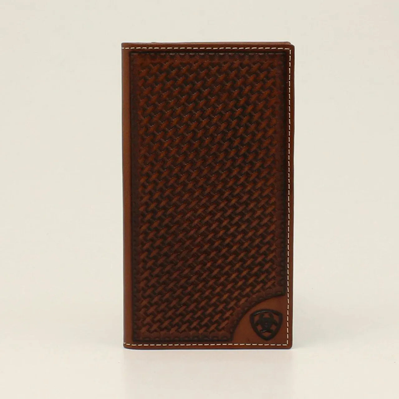 Ariat Men's Embossed Basketweave Leather Rodeo Wallet