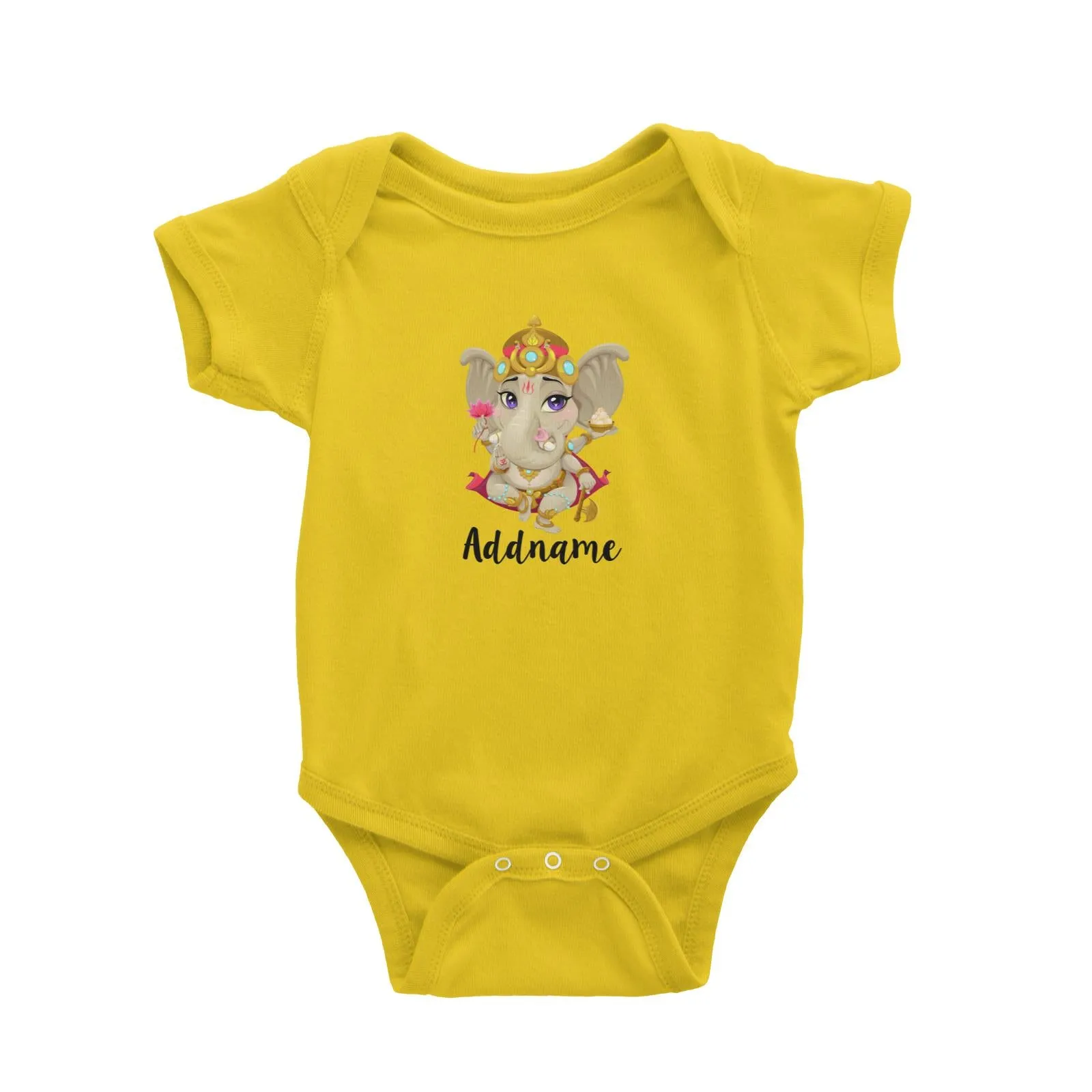 Artistic Ganesha Addname Baby Romper