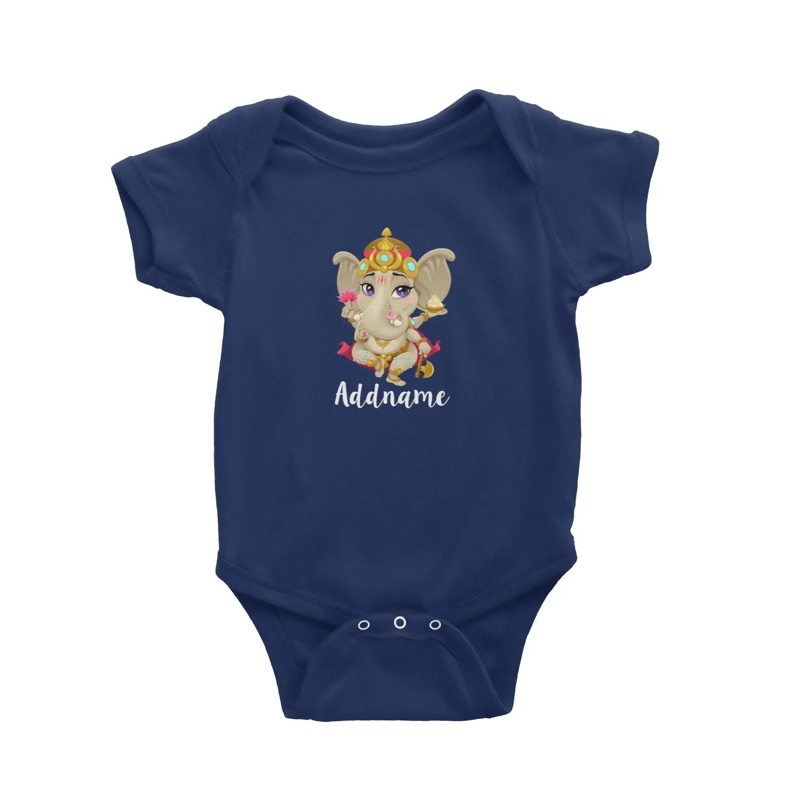 Artistic Ganesha Addname Baby Romper