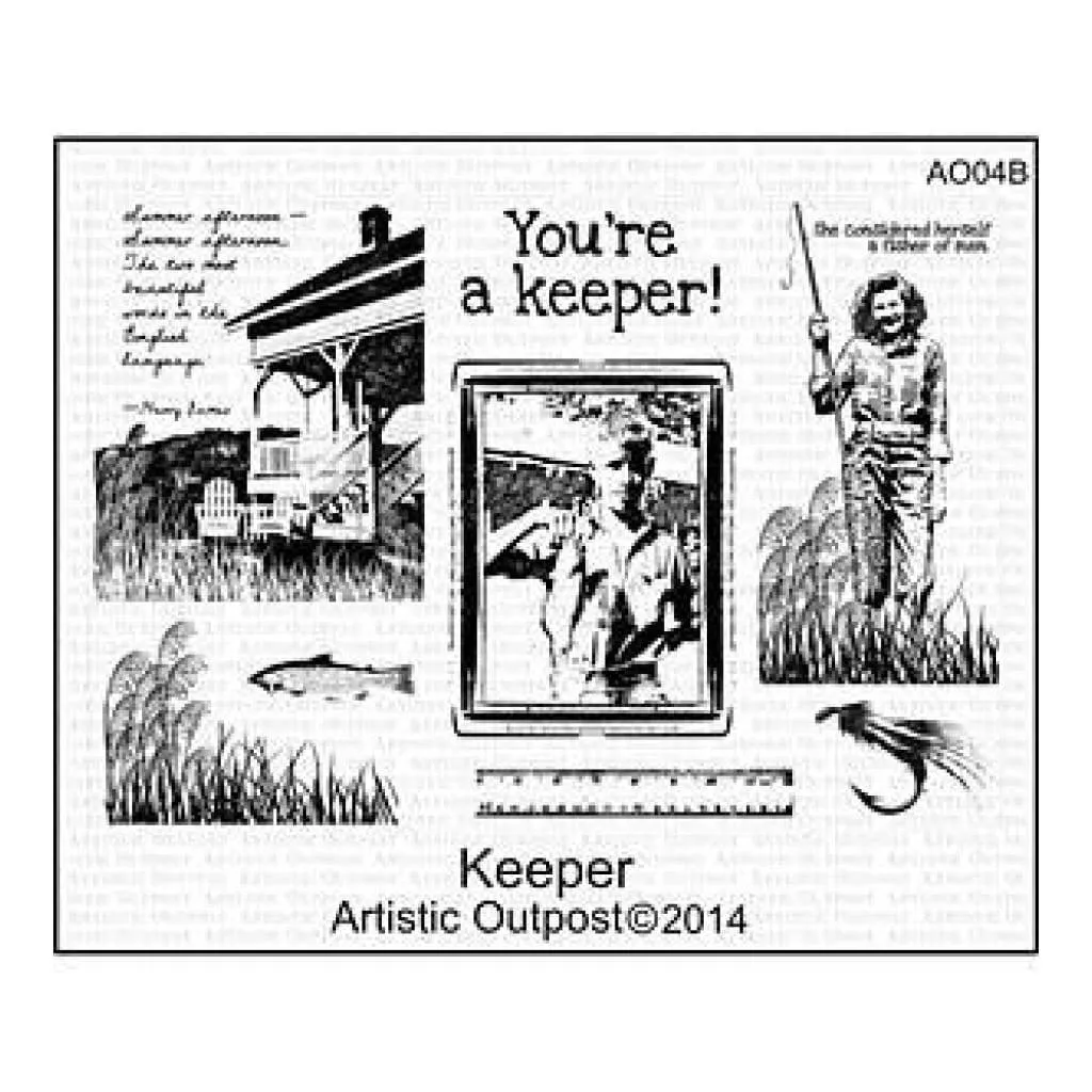 Artistic Outpost Cling Stamps 9In.X7in. Keeper*