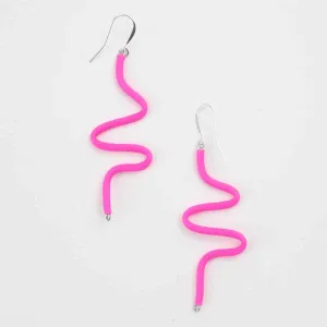 Artistic Rubber Tubing Naya Earrings Pink