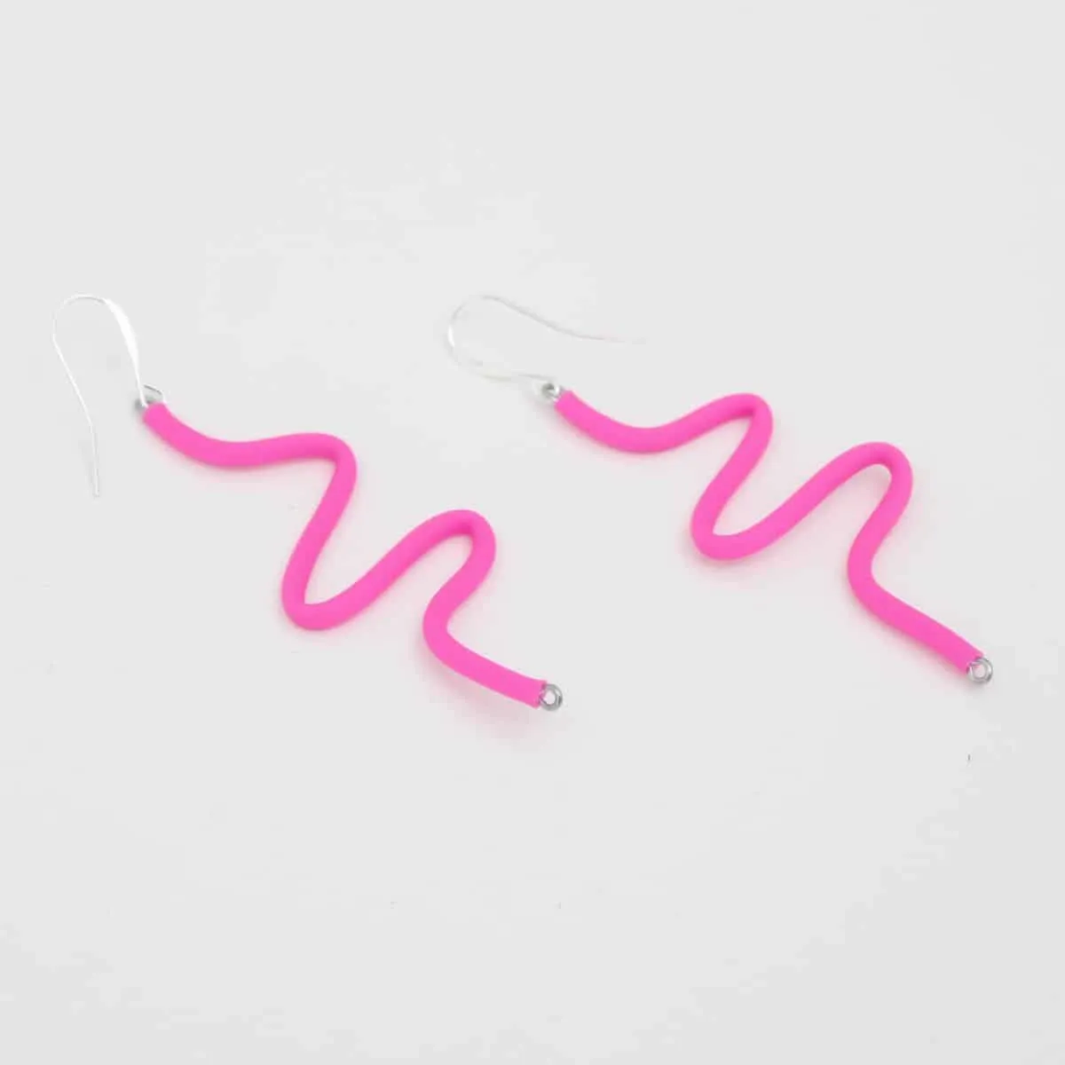 Artistic Rubber Tubing Naya Earrings Pink