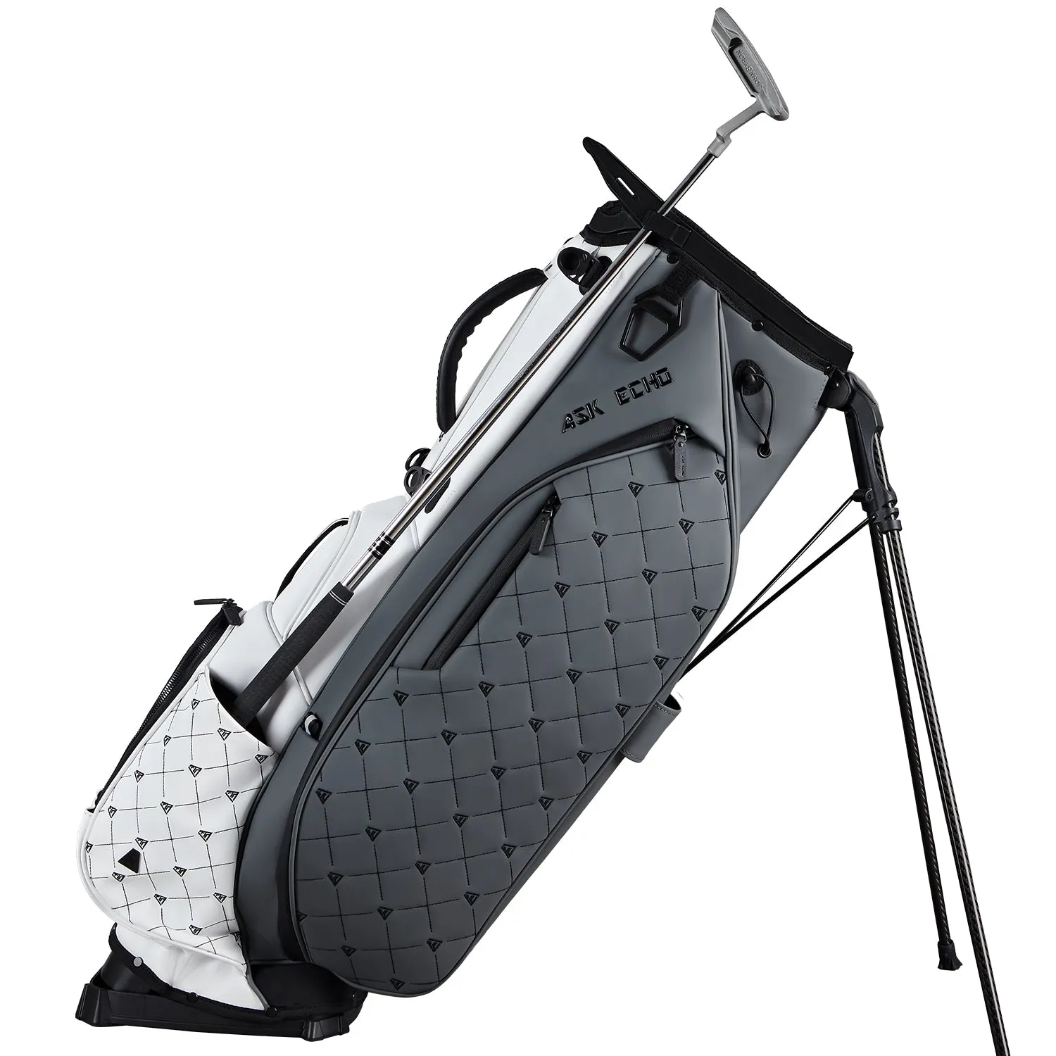 Ask Echo 2025 Prestige-14 Way Full Length Hybrid Leather Stand Bag / Grey