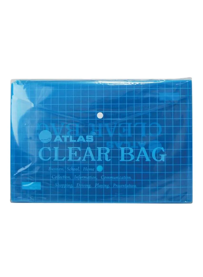 ATLAS Document Clear Bag (Blue) (Pack of 12)