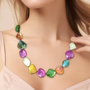 Baroque Mother Of Pearl Beaded Chunky Necklace