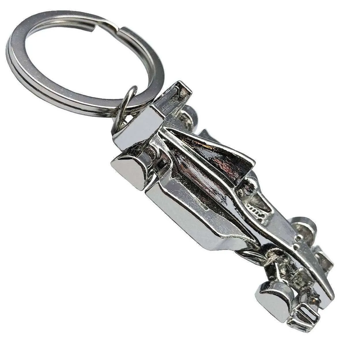 Bassin and Brown Racing Car Key Ring - Silver