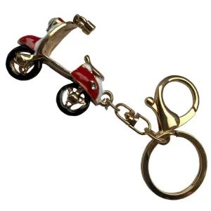 Bassin and Brown Scooter Key Ring - Red/White/Gold