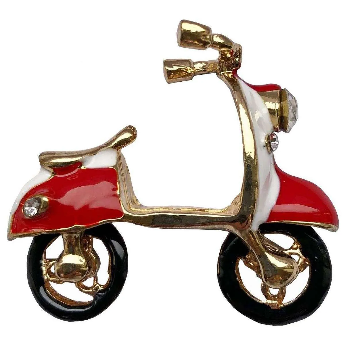 Bassin and Brown Scooter Key Ring - Red/White/Gold