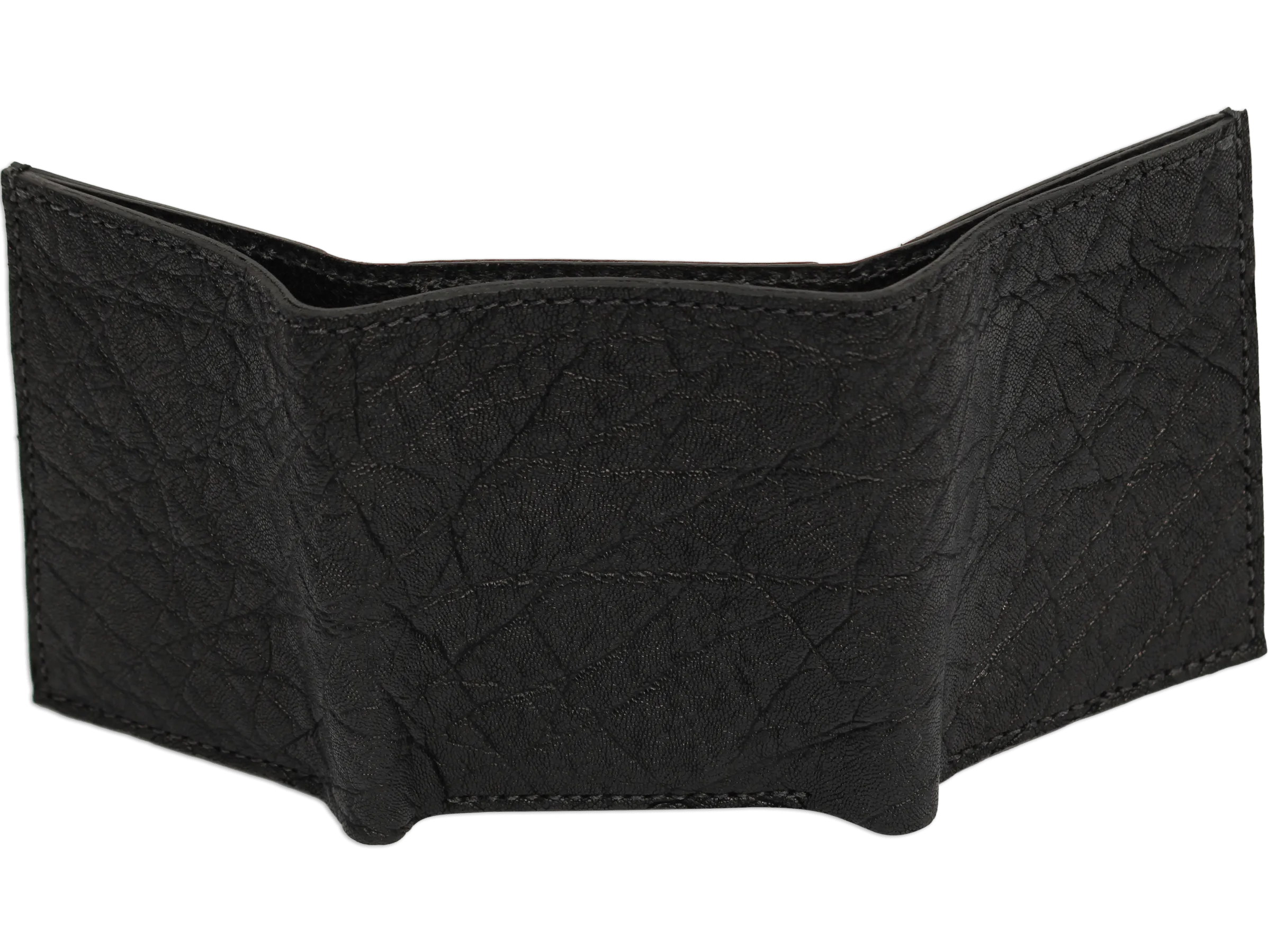 Black Elephant Luxury Designer Exotic Trifold Wallet With ID Window