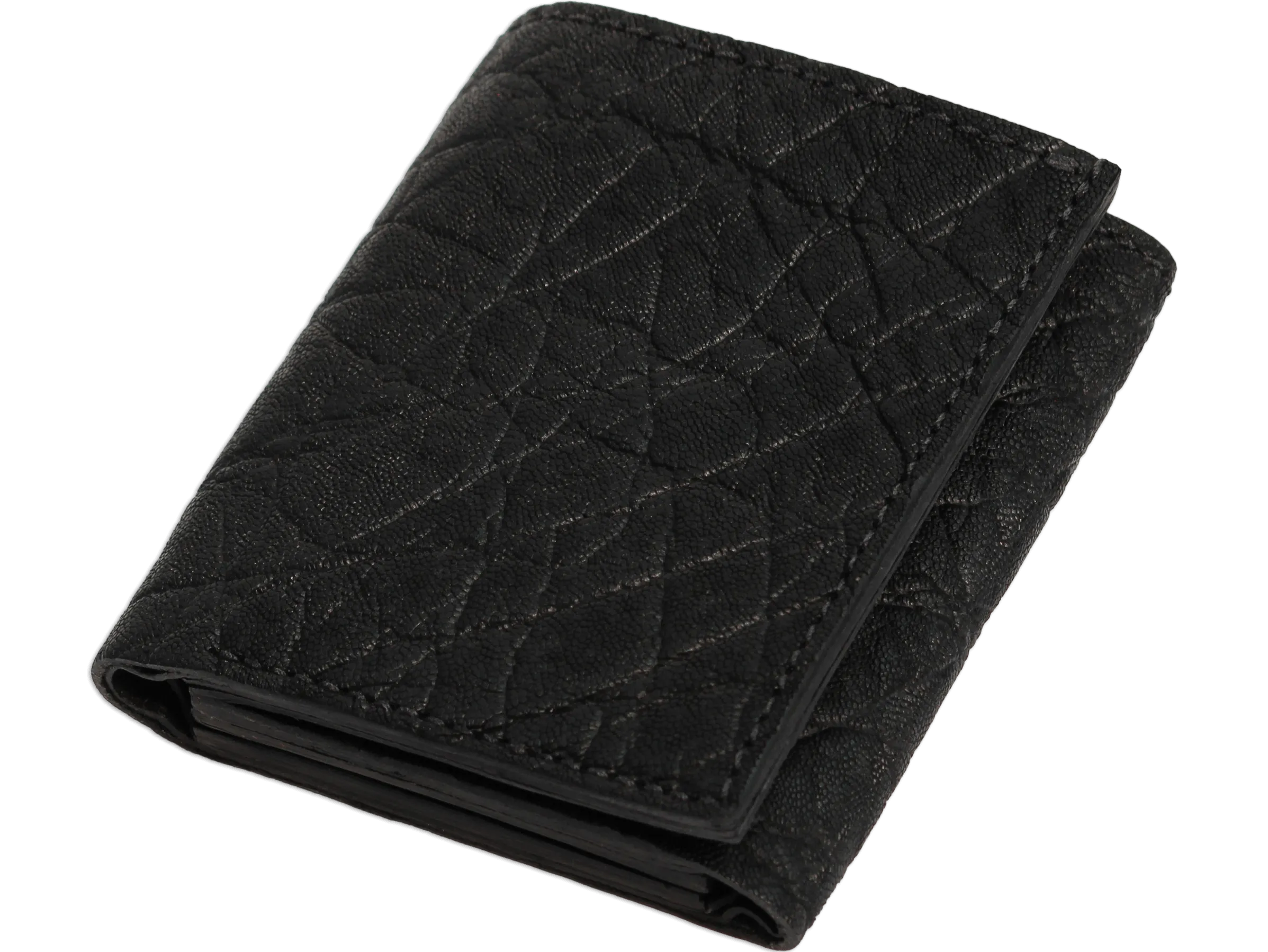 Black Elephant Luxury Designer Exotic Trifold Wallet With ID Window