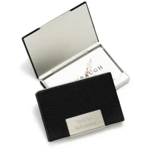 Black Leather Business Card Holder