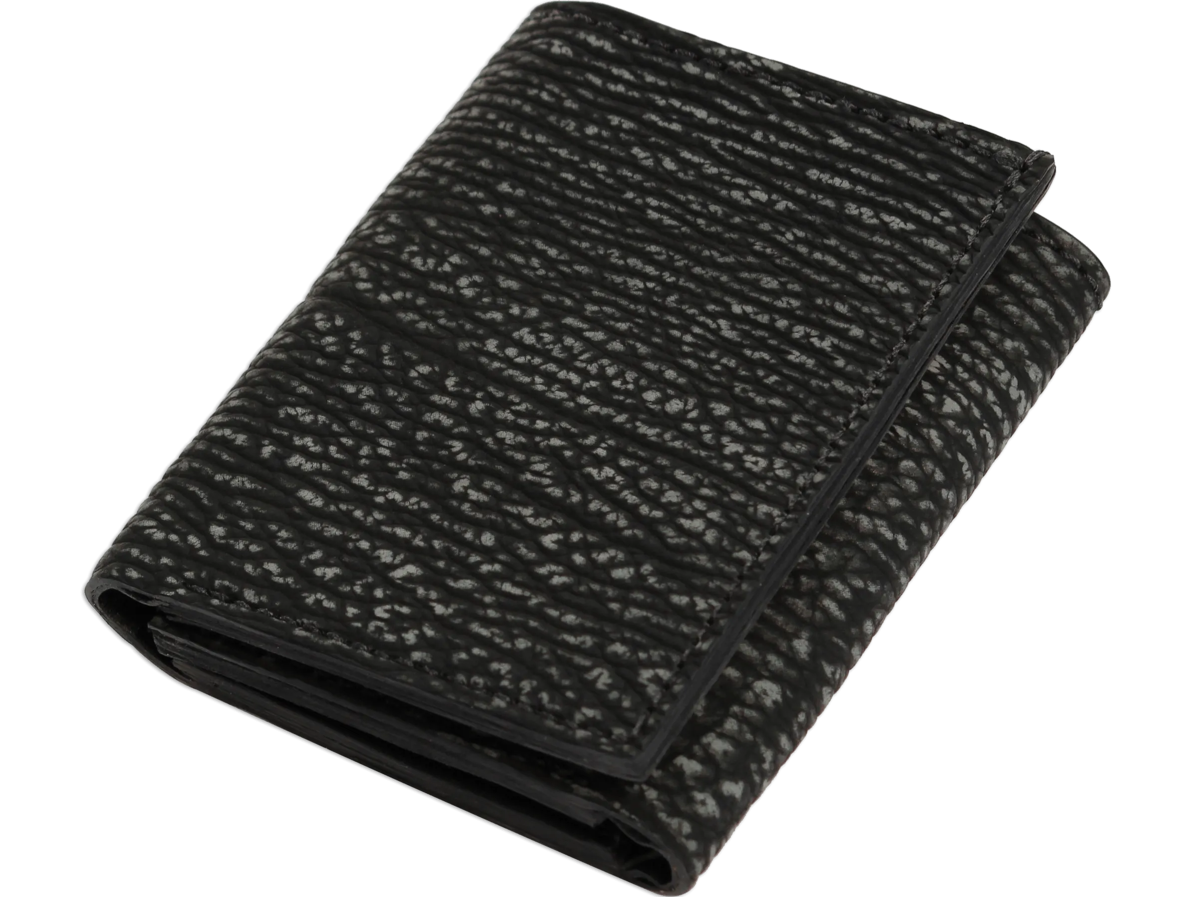 Black Suede Shark Luxury Designer Exotic Trifold Wallet With ID Window