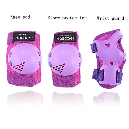 BOSONER Kids/Youth Knee Pads Elbow Pads Wrist Guards Set for 3-15 Years, Child Protective Gear Set for Multi-Sports Outdoor, Roller Skates, Cycling, BMX Bike, Skateboard, Inline Skating