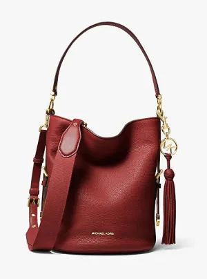 Brooke Medium Pebbled Leather Bucket Bag