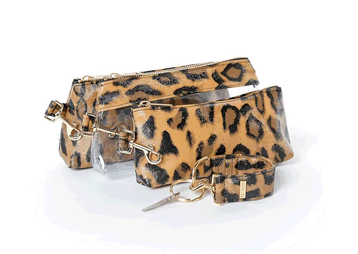 Brown Leopard SIGNATURE KEYPIT Set • Wristlet