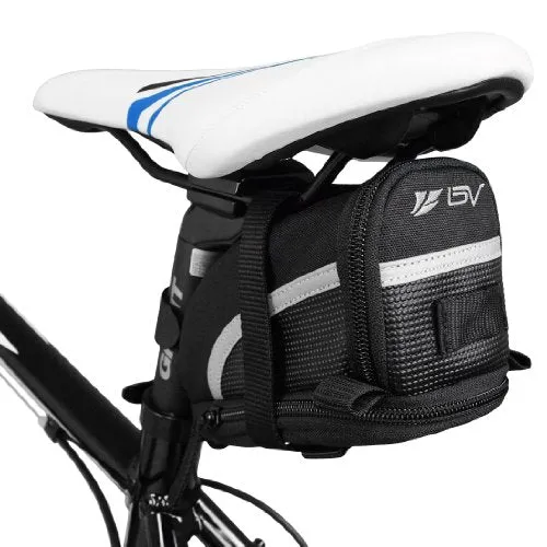 BV Bicycle Strap-On Saddle Bag with perfect Size I With reflective for a Safety ride I Seat Bag, Cycling Bag - Bike Bag for all our essentials, bike bags for bicycles, bike seat bag