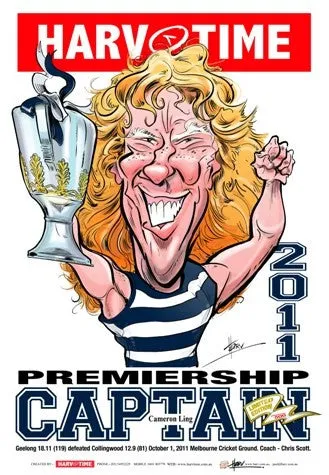 Cameron Ling, 2011 Premiership Captain, Harv Time Poster