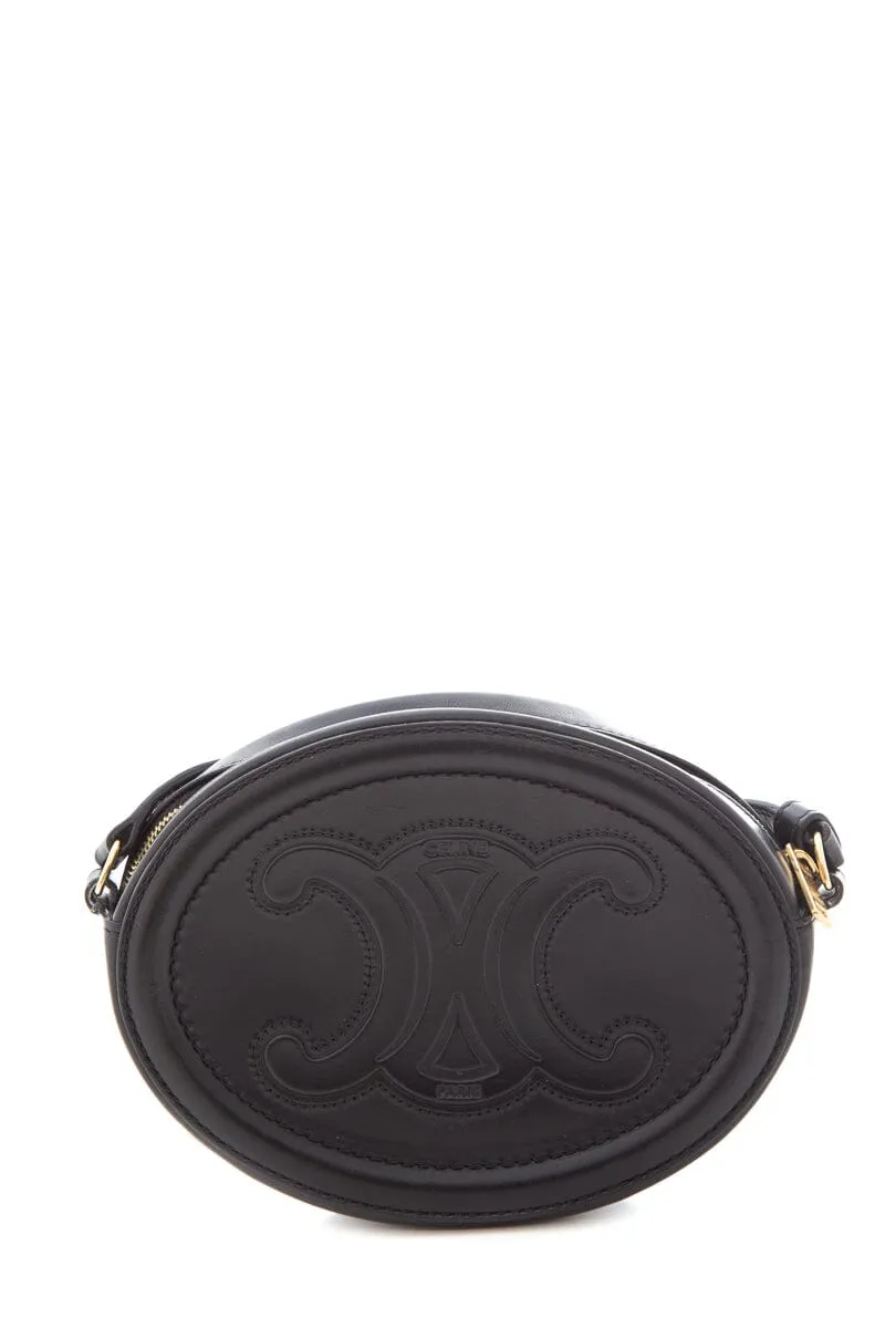 Celine Black Bucket Cuir Triomphe Oval Cross-Body