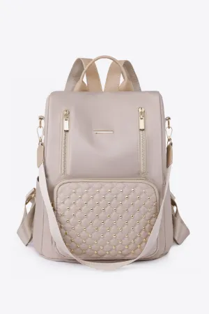 Charlie Gold Zipper Pocket Beaded Backpack