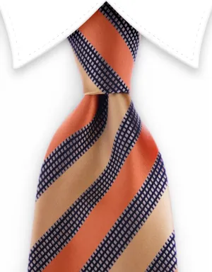 Classy, Orange, Apricot & Black Striped Tie