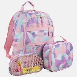 Compact 3-Piece Combo Backpack with Lunch Box and Snack/Pencil Pouch