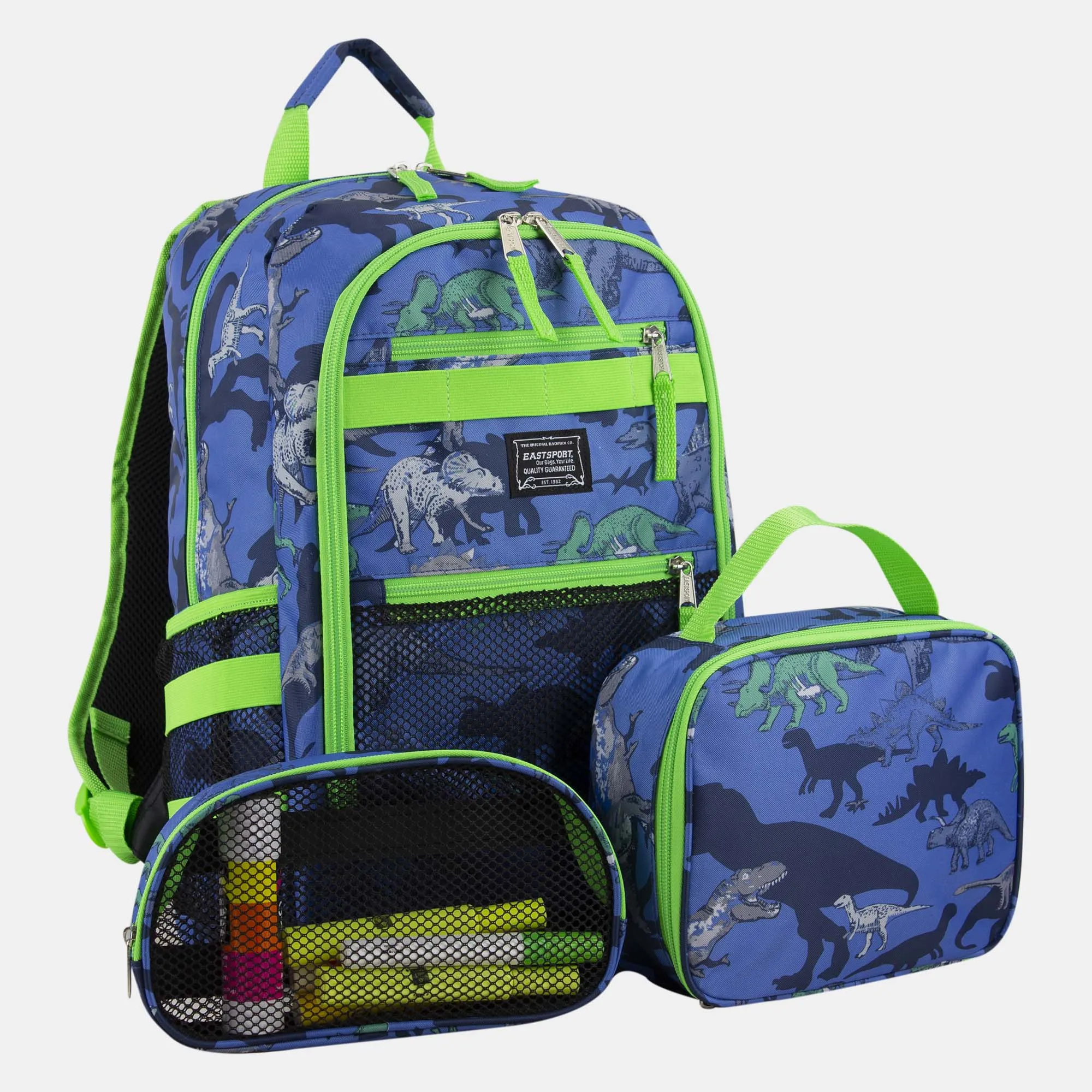 Compact 3-Piece Combo Backpack with Lunch Box and Snack/Pencil Pouch