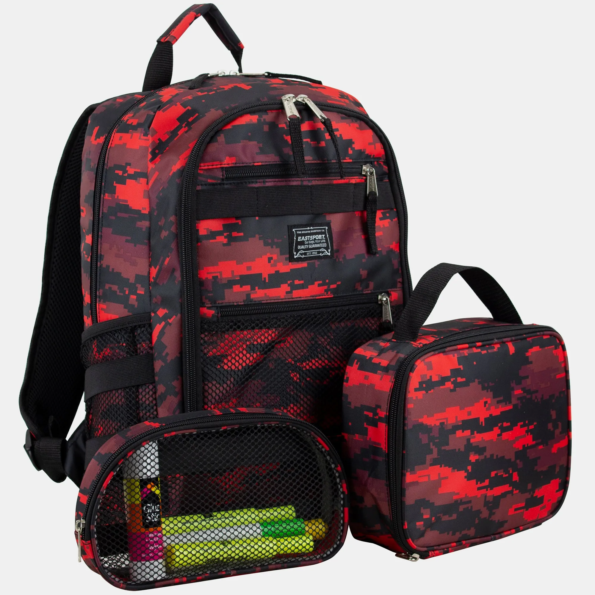 Compact 3-Piece Combo Backpack with Lunch Box and Snack/Pencil Pouch