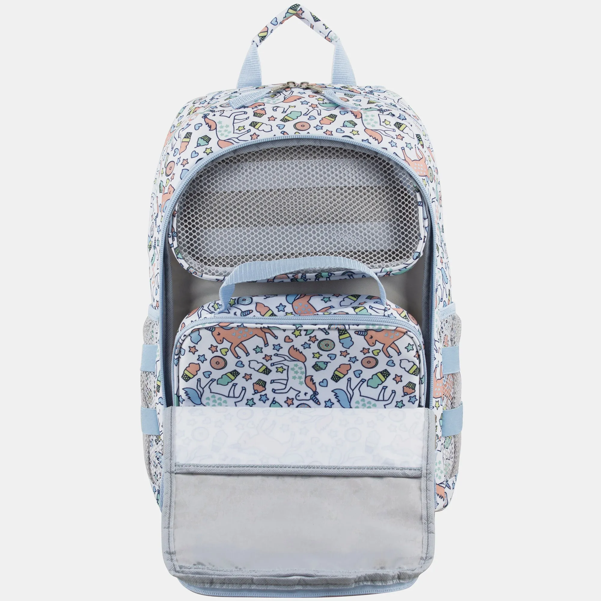 Compact 3-Piece Combo Backpack with Lunch Box and Snack/Pencil Pouch