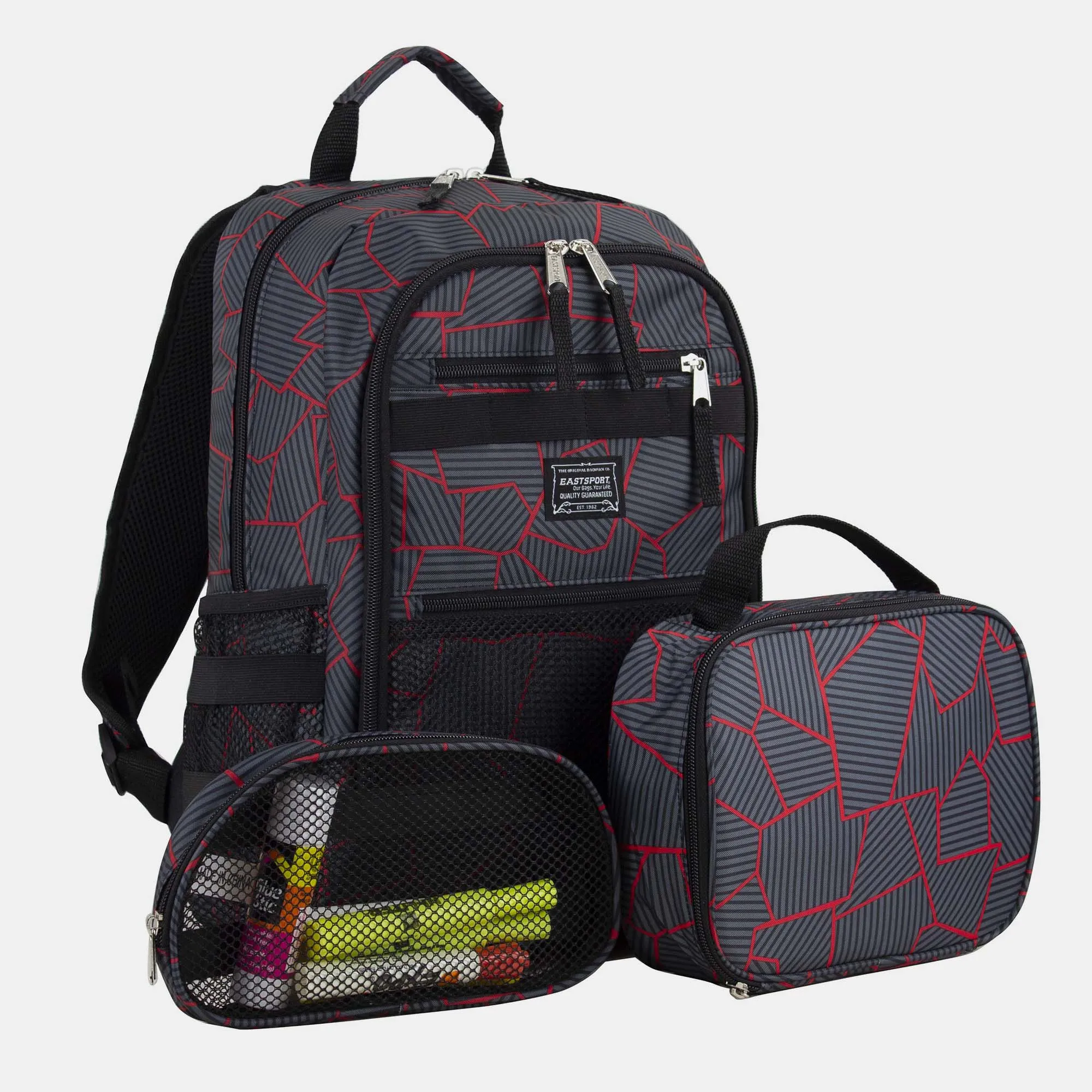 Compact 3-Piece Combo Backpack with Lunch Box and Snack/Pencil Pouch