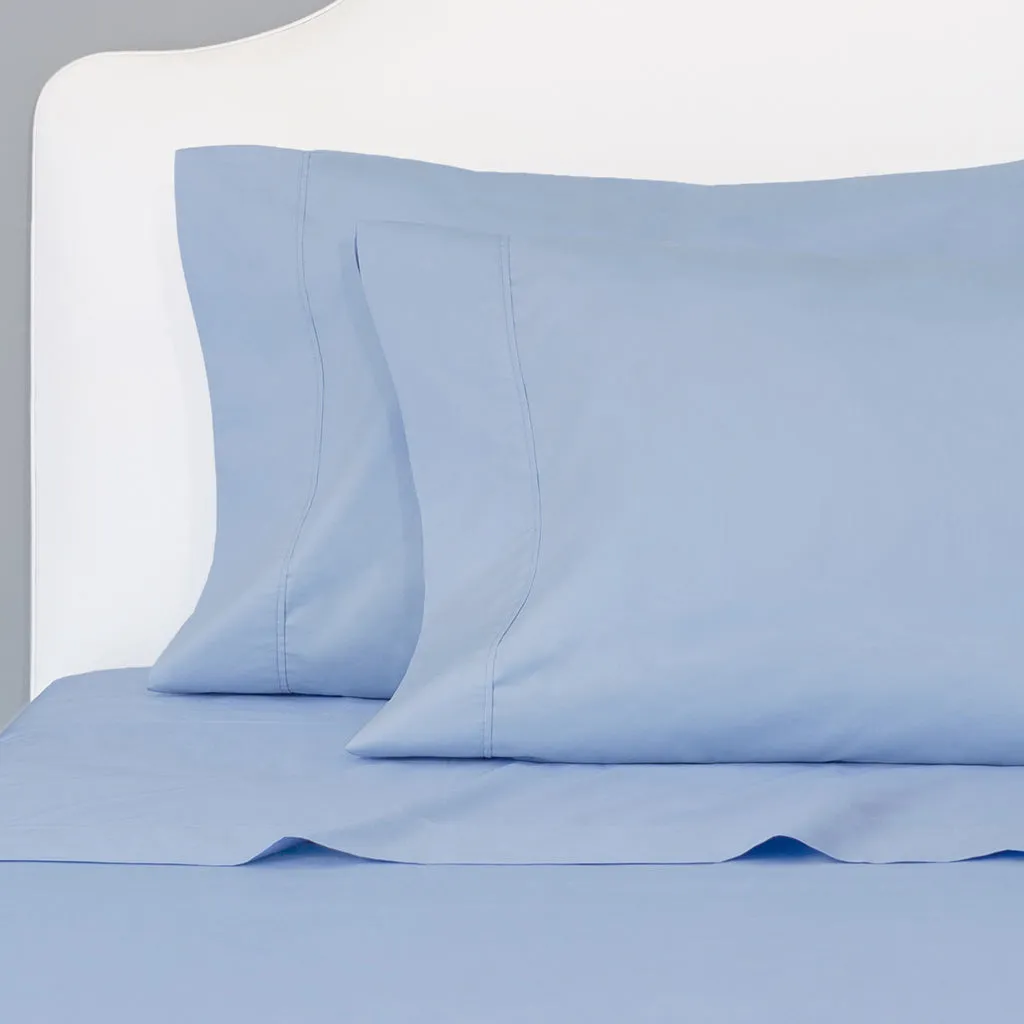 Cornflower Blue 400 Thread Count Sheet Set (Fitted, Flat, & Pillow Cases)