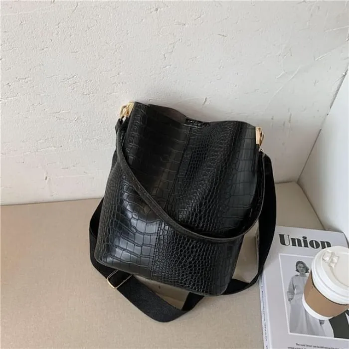 Croc Grain Bucket Bag