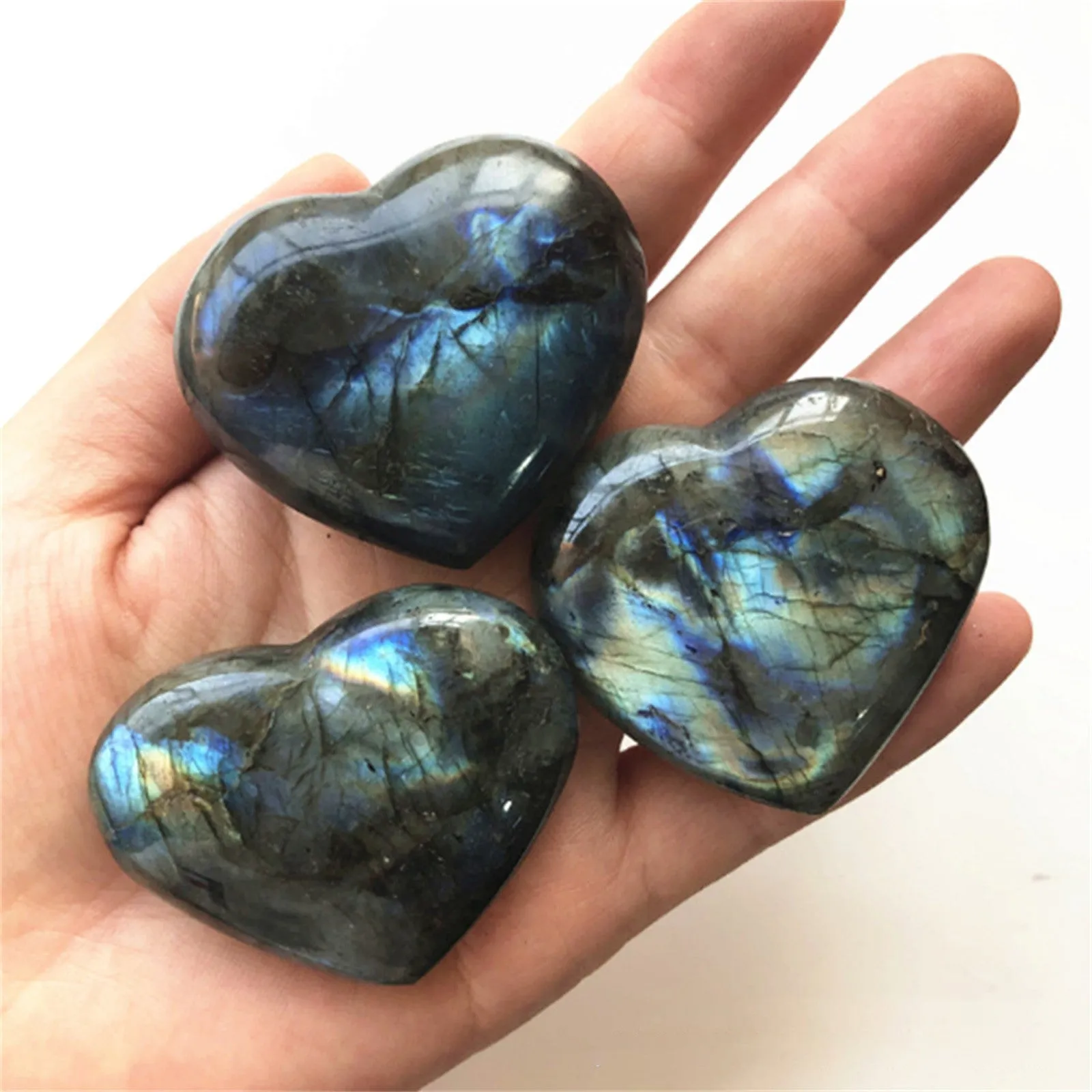 Crystal Labradorite Palm Stone!GORGEOUS!!