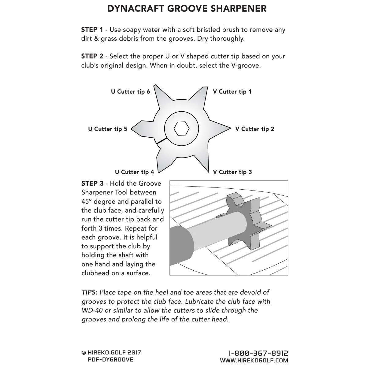 Dynacraft Golf Club Groove Sharpener Tool