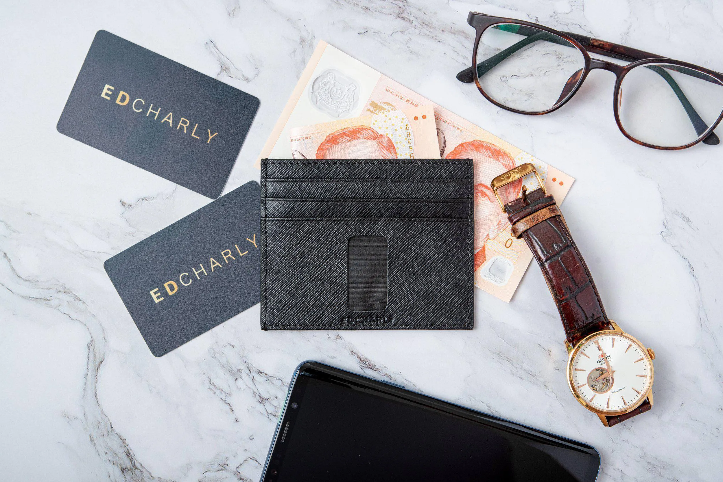 Ed Contemporary (Black Saffiano Leather)