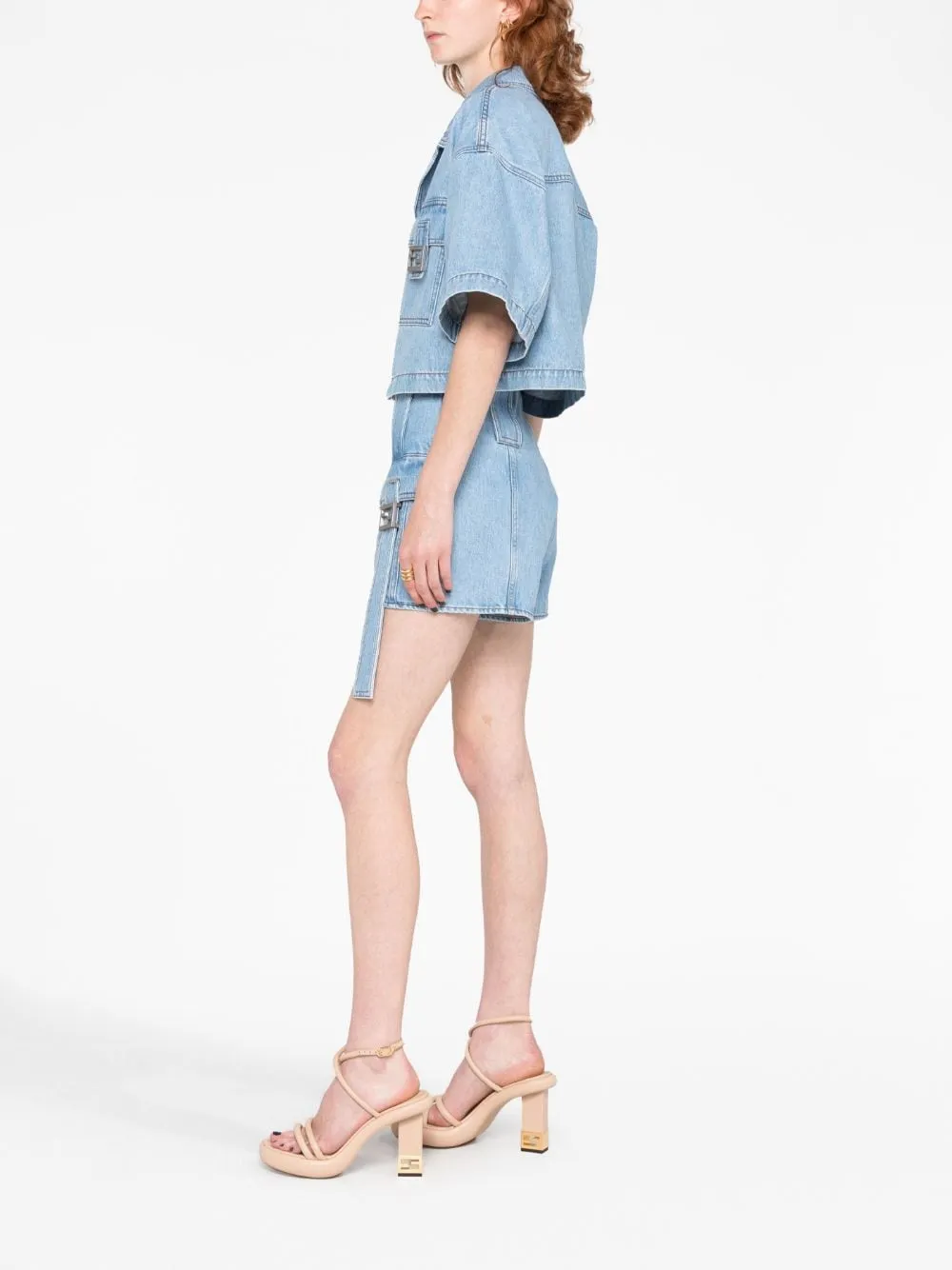 FENDI Denim Baguette Shorts for Women