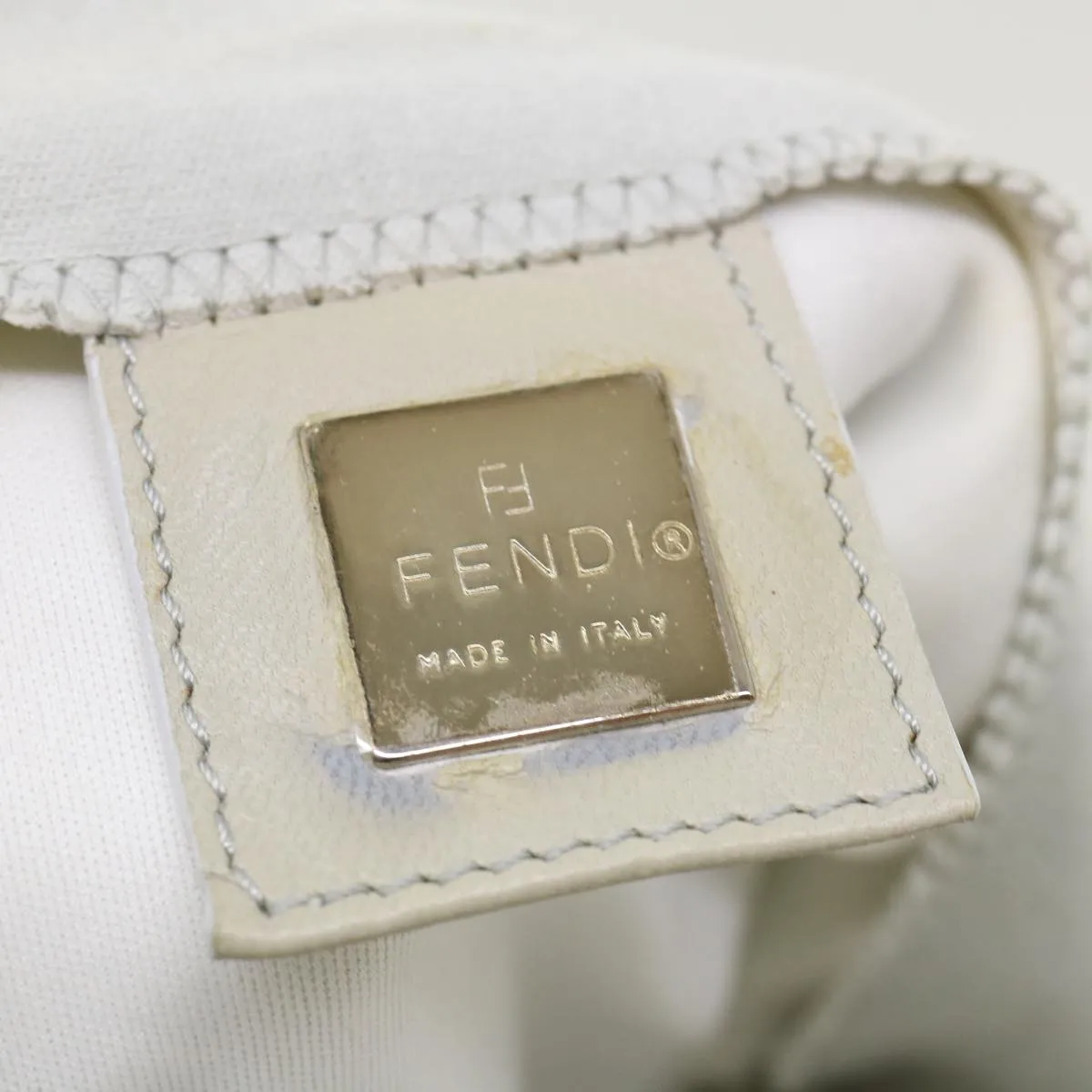 FENDI Shoulder Bag Canvas Light Blue Auth am3717