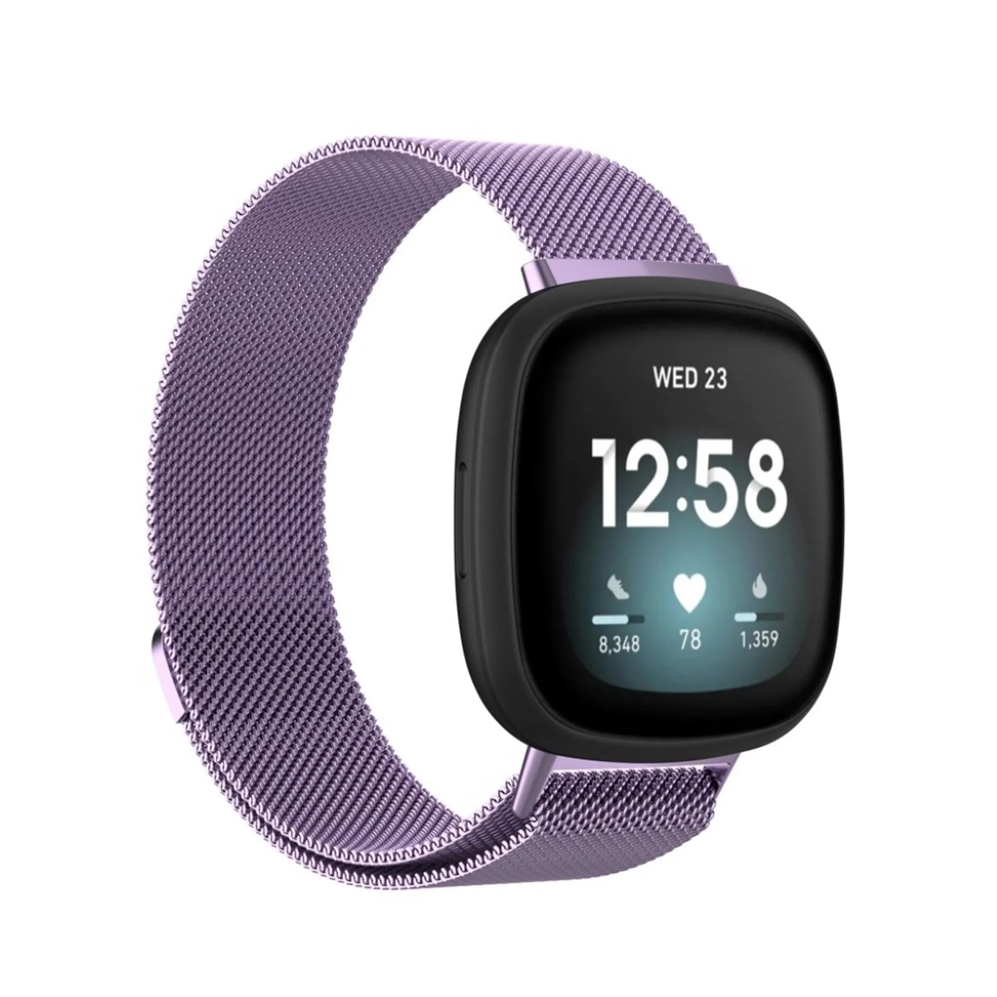 Fitbit Versa 3 stainless steel watch band - Purple / Size: L