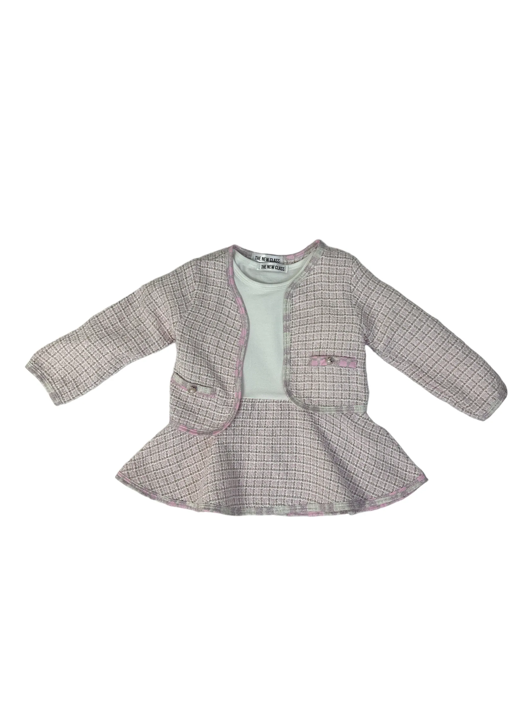 Gabrielle Pink Dress & Cardigan Set