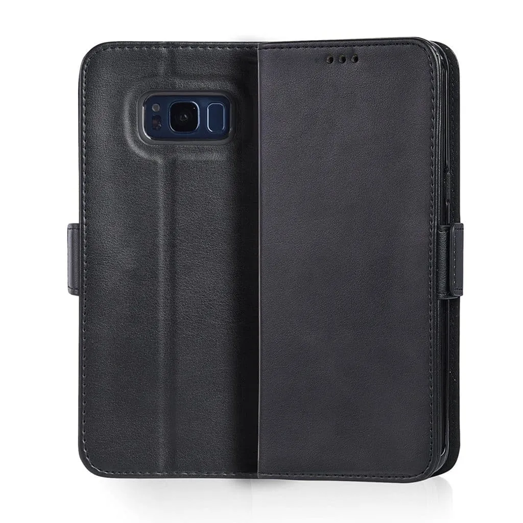 Galaxy S8 Plus Wallet Case Black Luxury Leather Protective Case