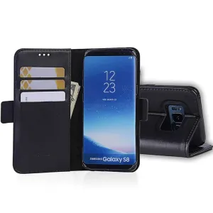 Galaxy S8 Plus Wallet Case Black Luxury Leather Protective Case