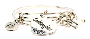 Goddaughter Heart Expandable Bangle Bracelet Set